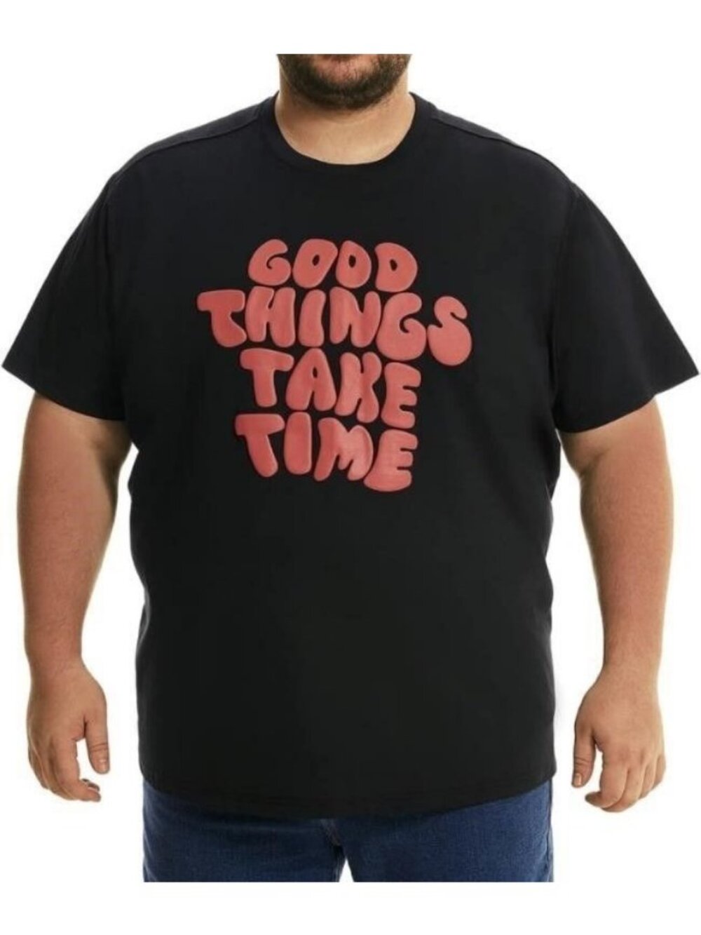 6X Plus size Graphic short sleeve Tee shirt Black with Red Good Things Take Time